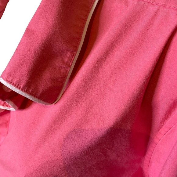 Lands End Pink Button Down Shirt White Piping Trim Plus Size 26 W u - Picture 4 of 9